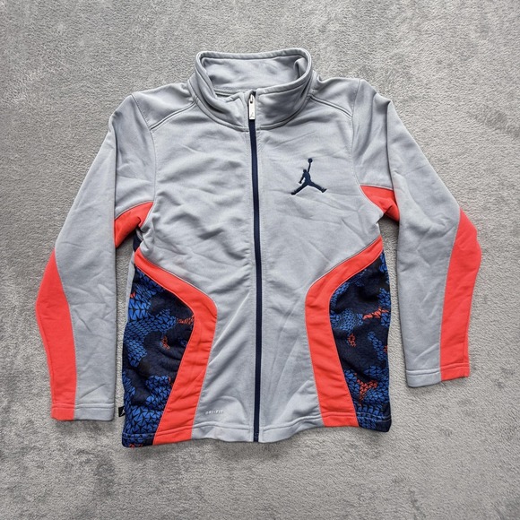 Jordan Other - Jordan Jacket Youth 12-13 Years Gray Track Zip Microfleece Dri-FIT Logo